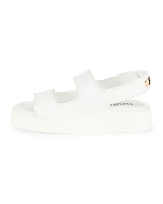 Karl Lagerfeld White Orli Logo Sandals