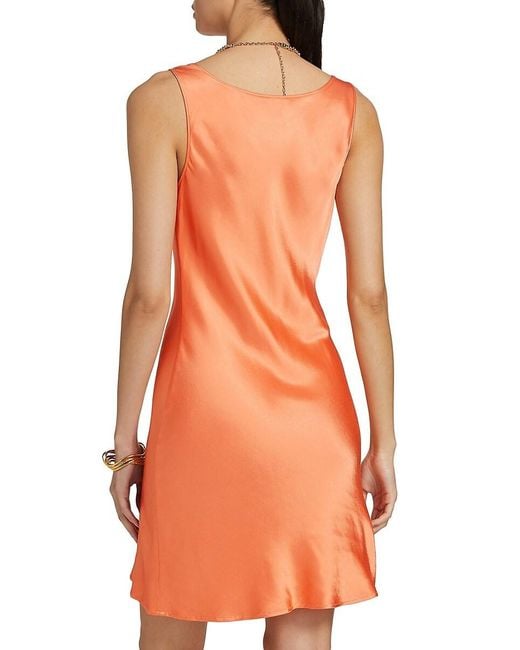Rails Orange Indra Satin Cowlneck Minidress