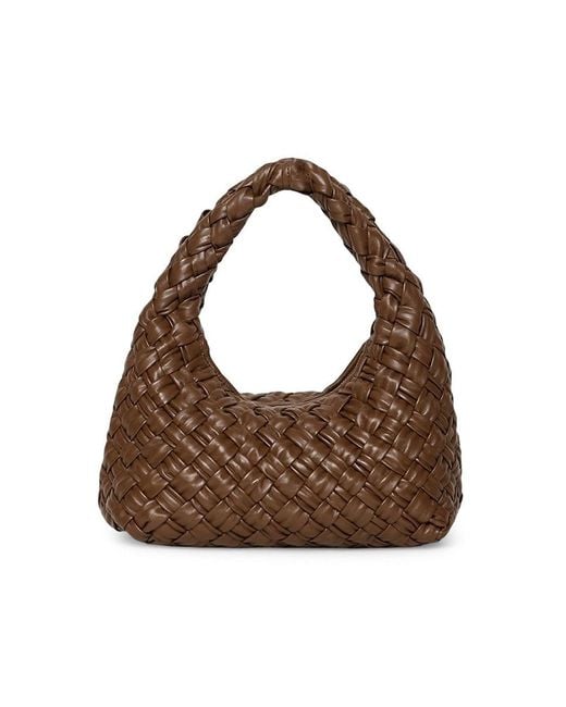 Walter Baker Brown Indie Weaved-Leather Hobo Bag