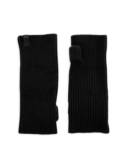Vince Boiled Cashmere Ribbed Fingerless Gloves in Black Lyst