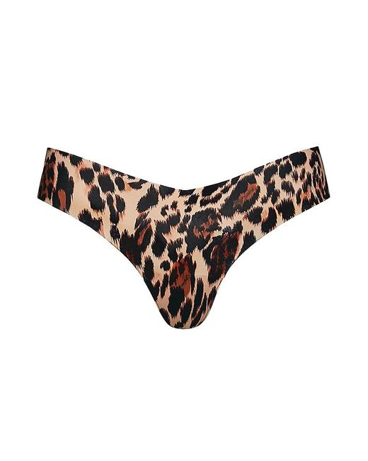 Commando Brown No-Show Mid-Rise Thong