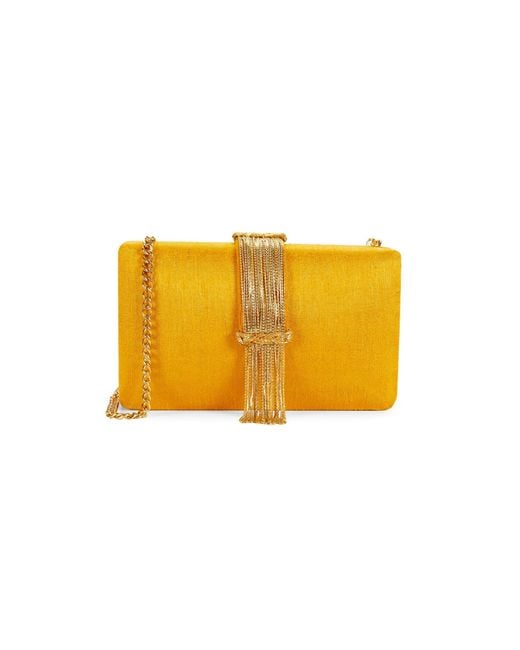 Simitri Fringed Silk Shoulder Bag in Yellow Gold (Yellow) | Lyst