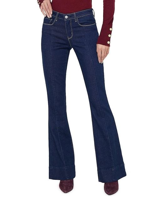 L'Agence Blue Lenora Low-Rise Flared Jeans