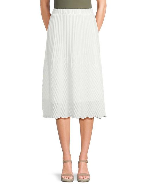 Nanette Lepore White Knit A Line Midi Skirt