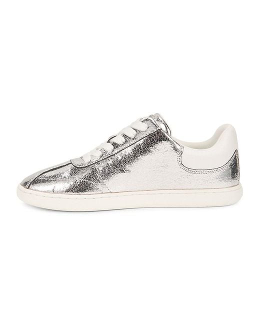 DKNY White Seacliff Metallic Low-Top Sneakers