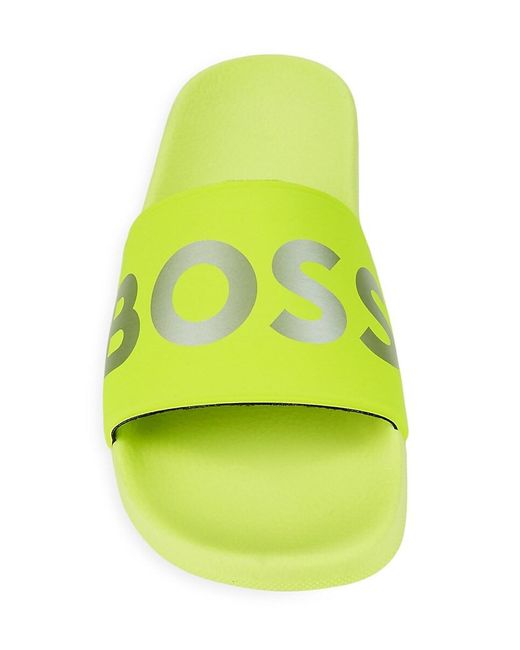 Boss Yellow Sean Logo Slides for men