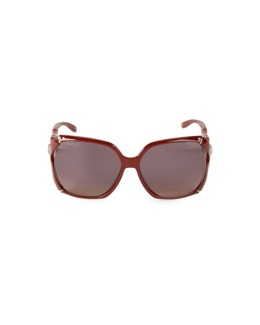 Gucci Red 58mm Oversized Square Sunglasses