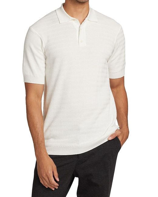 Saks Fifth Avenue Cotton Collection Zig Zag Short-sleeve Polo Shirt in ...