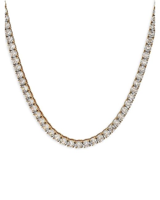 Anthony Jacobs Metallic 18K Plated Stainless Steel Diamond Simulated Tennis Necklace for men