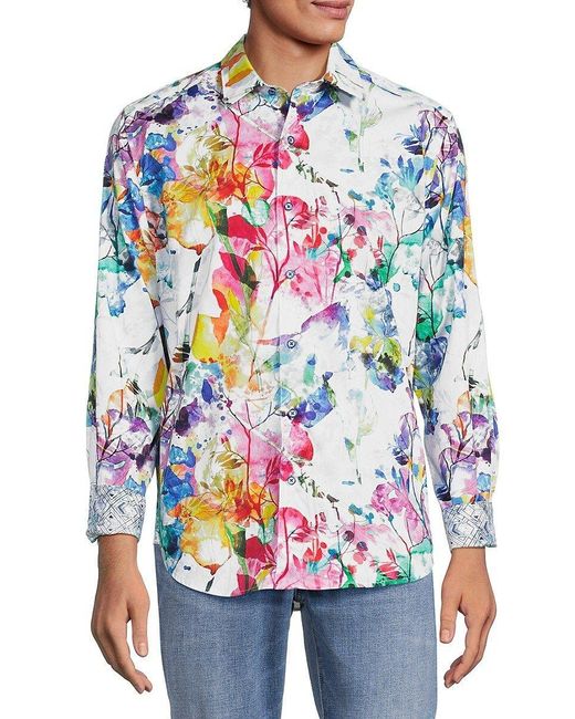 Robert Graham Multicolor Cypremort Floral Classic Fit Sport Shirt for men