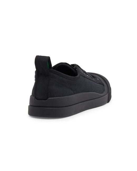 Bottega Veneta Black Vulcan Canvas Lace-Up Low-Top Sneakers for men