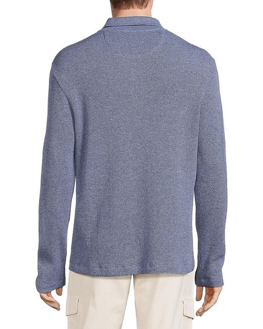 Vince Natural Sunfaded Thermal Long-Sleeve Polo Shirt for men