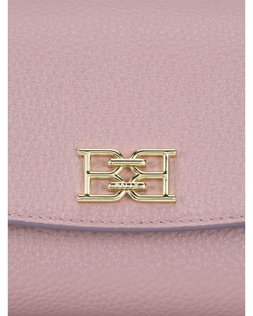 Bally Pink Logo Leather Shoulder Bag