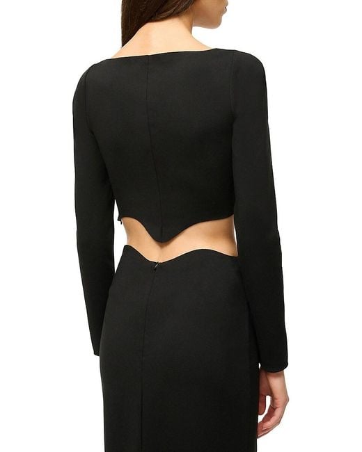 Staud Black Corde Cropped Top