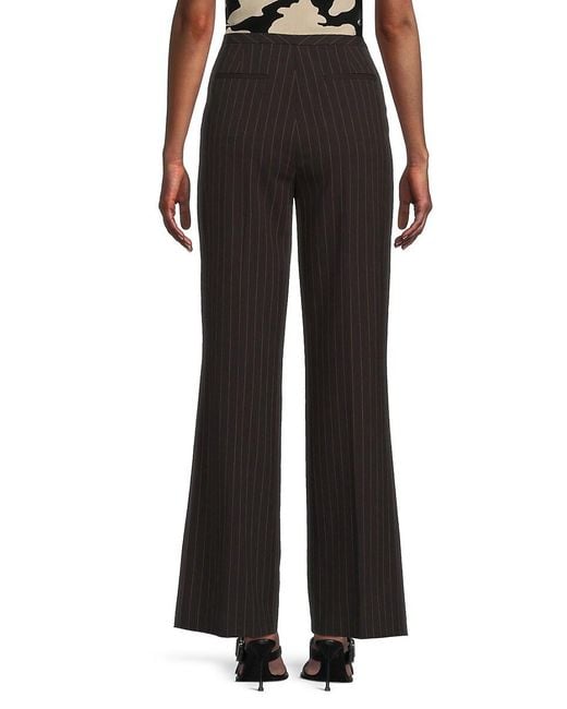 DKNY Black Pinstriped Flared Pants