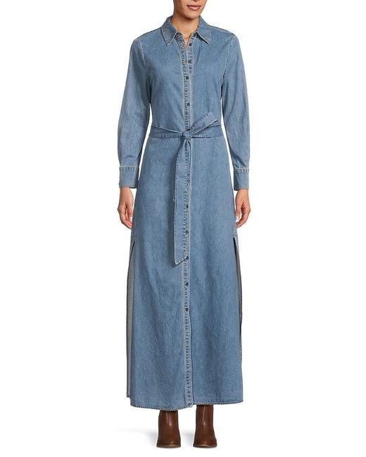 Alice + Olivia Blue Chassidy Denim Maxi Dress