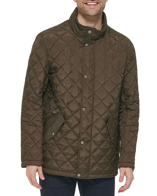 Cole Haan Brown Diamond-quilted Barn Jacket for men