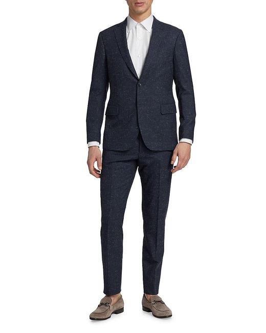 Saks Fifth Avenue Blue Collection Spacedye Wool Suit for men