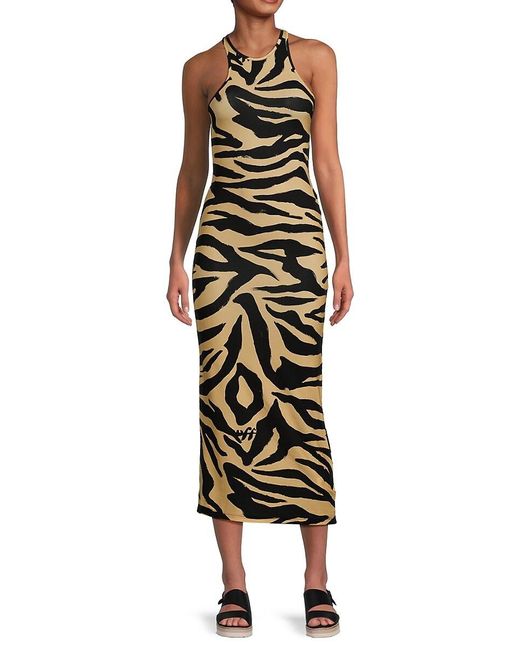 Off-White c/o Virgil Abloh Multicolor Zebra Print Bodycon Tank Dress