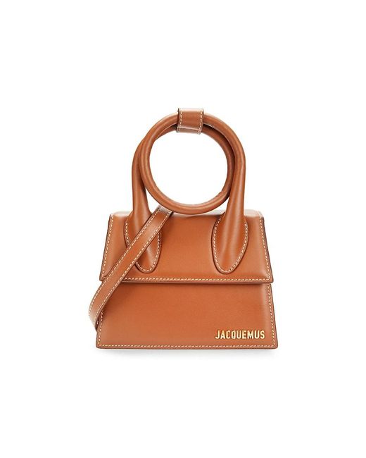 Jacquemus Brown Le Chiquito Logo Leather Top Handle Bag