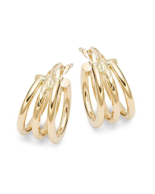 Saks Fifth Avenue Saks Fifth Avenue 14k Triple Hoop Earrings in Metallic |  Lyst Canada