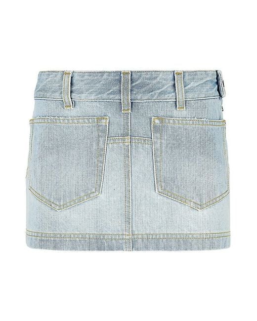 The Attico Blue Abra Denim Mini Skirt