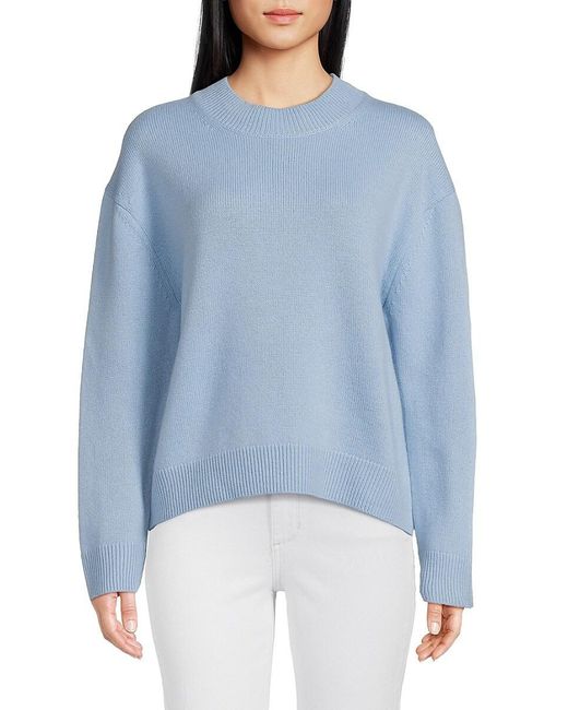 Twp Blue Dropped Shoulder Cashmere Sweater