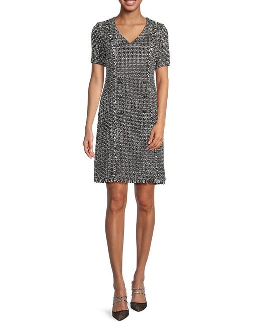 Nanette Lepore Multicolor Double Breasted Tweed Sheath Dress