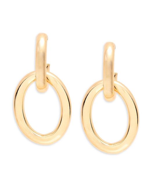 Saks Fifth Avenue Metallic 14k Yellow Gold Interlock Link Drop Earrings