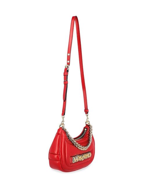 Moschino Red Balloon Leather Shoulder Bag