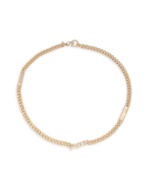 AllSaints White Goldtone Love Cuban Chain Necklace/18'