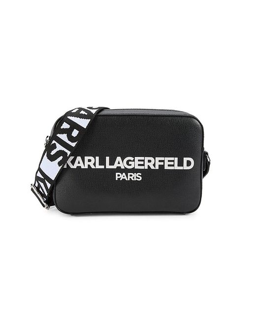 Karl Lagerfeld Black Maybelle Logo Camera Crossbody Bag
