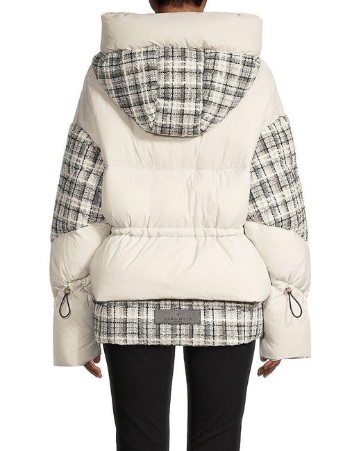Nicole Benisti Matignon Tweed Puffer Jacket in Gray | Lyst
