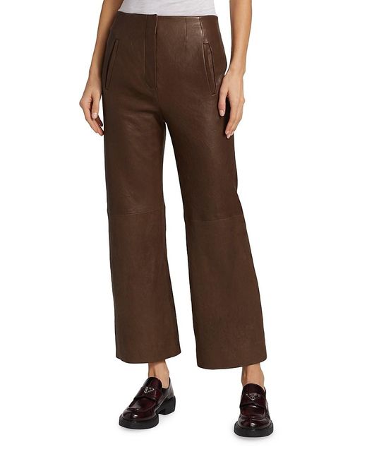 Veronica Beard Dova Leather Pants in Brown | Lyst Canada