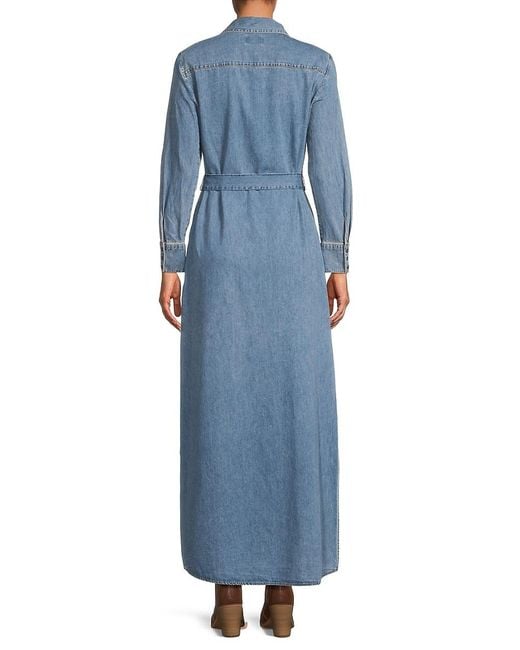 Alice + Olivia Blue Chassidy Denim Maxi Dress