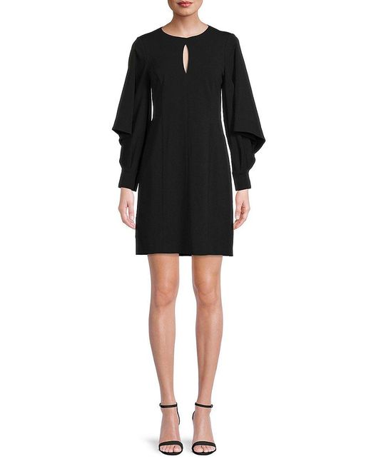 Calvin Klein Solid Mini Dress in Black | Lyst