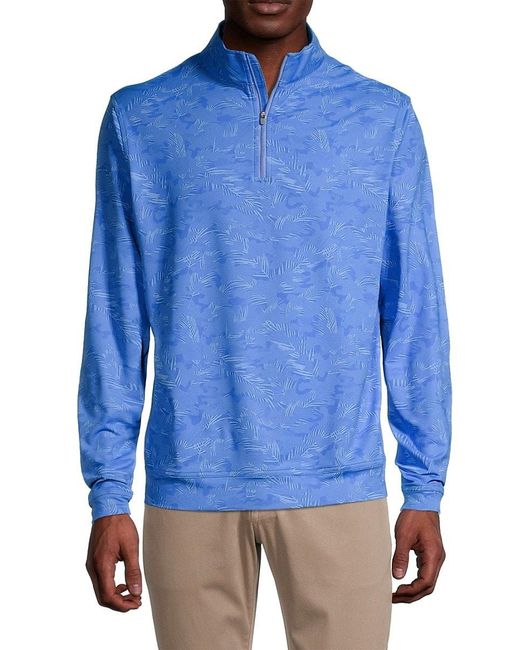 Peter Millar Perth Tropical Camo Performance Quarter-zip Pullover in Blue  for Men | Lyst UK