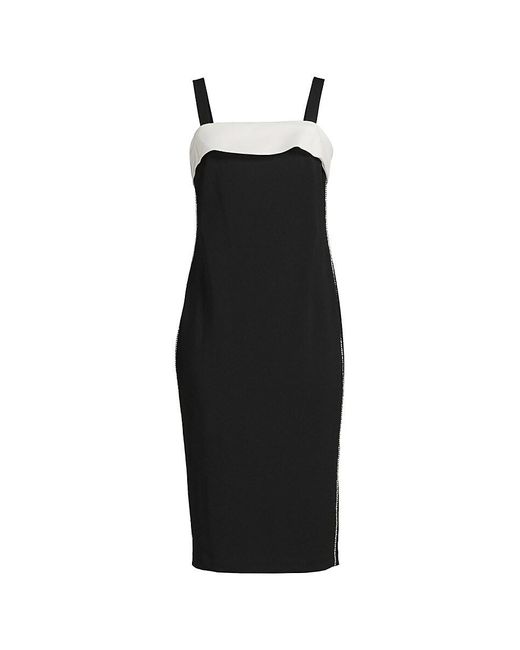 Karl Lagerfeld Black Colorblock Scuba Sheath Dress