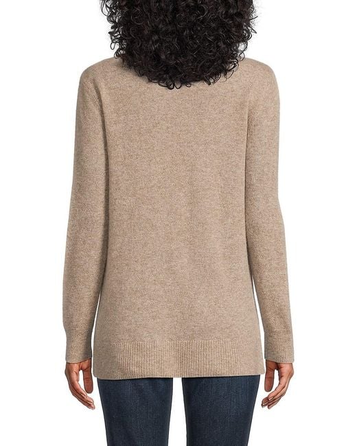 Saks Fifth Avenue Black High-Low Hem 100% Cashmere Sweater