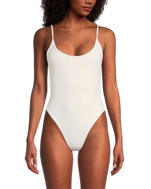 WeWoreWhat White Scoop Cami One-Piece Swimsuit