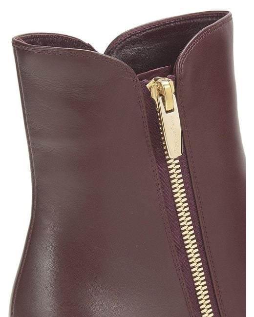 Gianvito Rossi Brown 40mm Leather Side-zip Ankle Boots