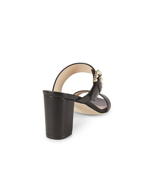 Stuart Weitzman Brown Piper 75Mm Leather Block Sandals