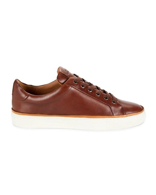 Allen Edmonds Brown Flynn Logo Leather Sneakers for men