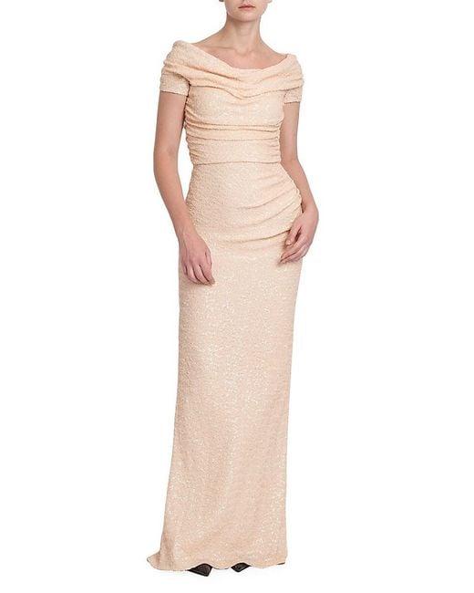 Dolce & Gabbana Multicolor Sequined Draped Column Gown