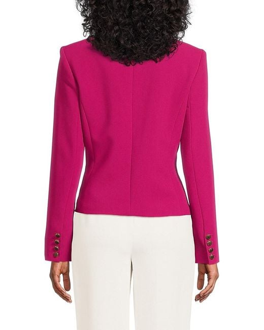Karl Lagerfeld Red Solid Peak Lapel Blazer
