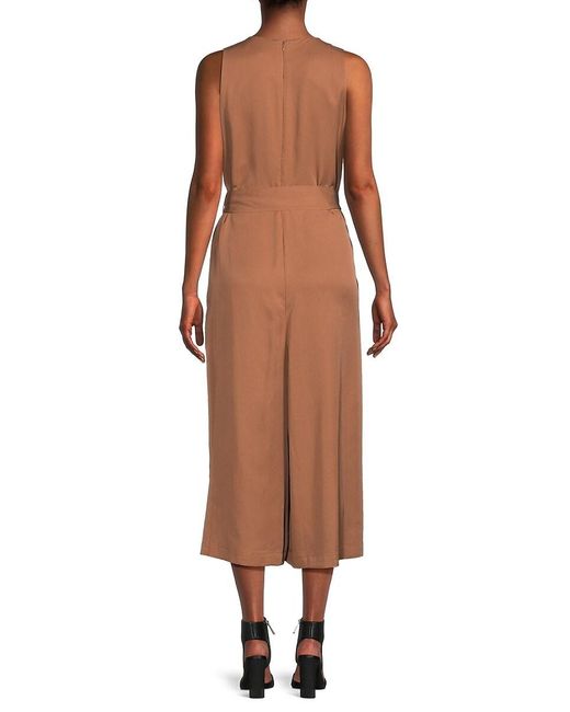 French Connection Brown Arielle Cropped Jumpsuit