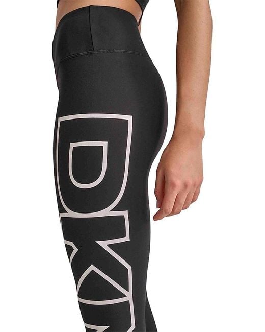 DKNY Black Logo Cropped Leggings