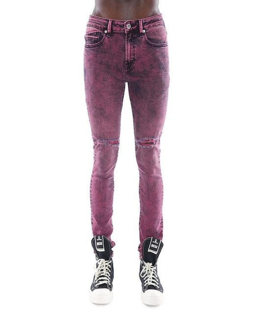 Cult Of Individuality Purple High Rise Super Skinny Jeans for men