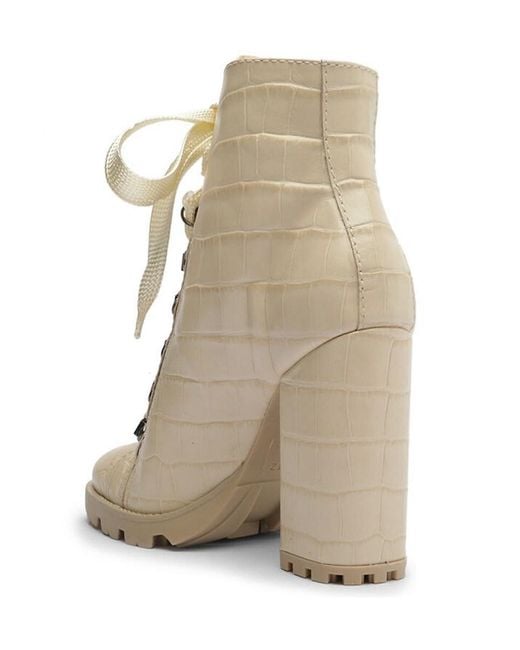 SCHUTZ SHOES Natural 107Mm Zhara Croc Printed Leather Ankle Boots