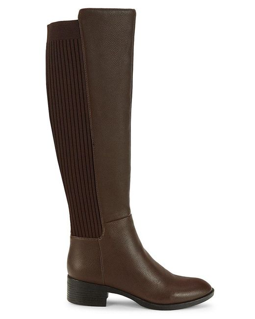 Kenneth Cole Levon Over The Calf Knit Riding Boots in Brown | Lyst